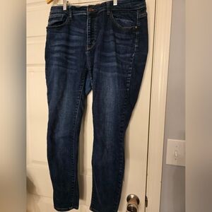Judy Blue Jeans Womens 18W Plus Blue Dark Wash Skinny Fit High Rise Stretch
